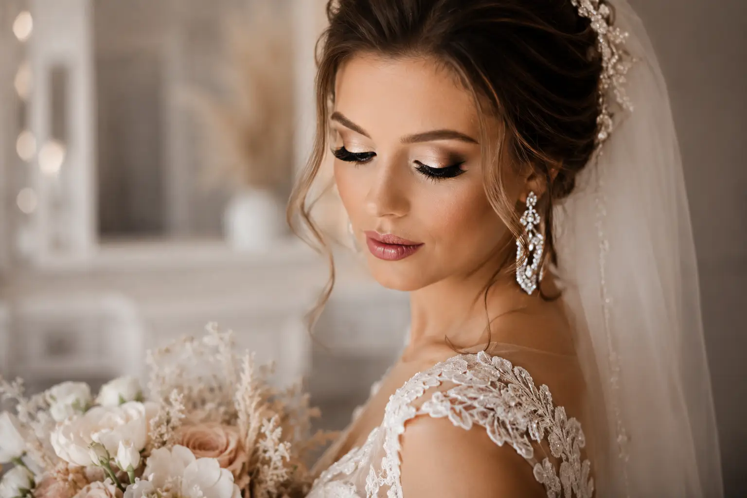 Elegancki makijaż ślubny wykonany w Beauty Atelier Kielce